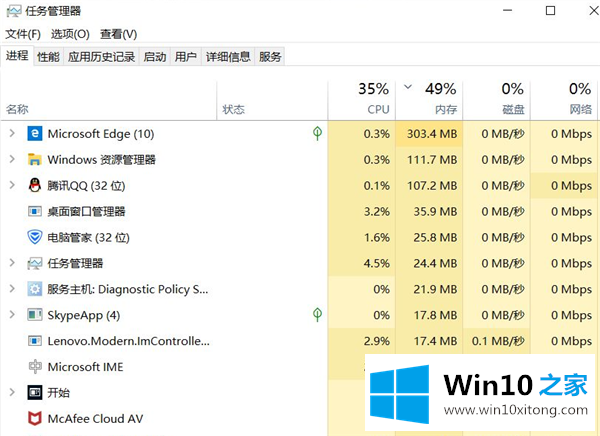 Win10专业版内存占用率太高的操作手段